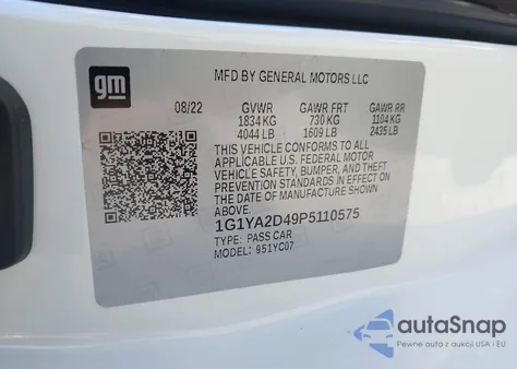 2023 Chevrolet Corvette Stingray Rwd 1Lt z USA, uszkodzony, nr VIN 1G1YA2D49P5110575